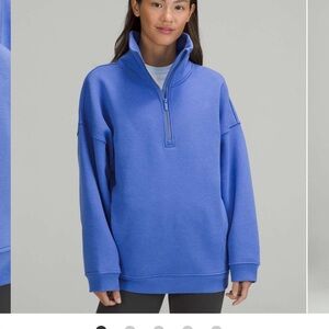 Lululemon Women's Thick Fleece Half Zip Wild Indigo Blue Sweatshirt Size xs/s